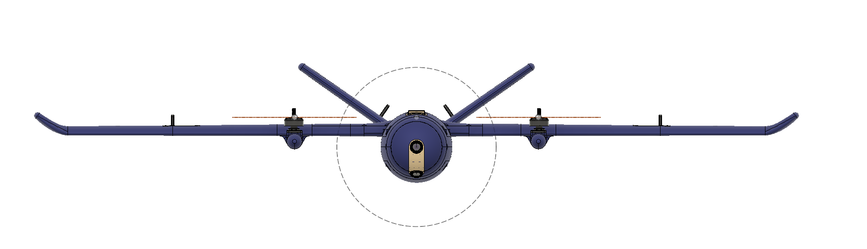 Front elevation design render of the Viridis aircraft